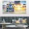 Designart - Miami South Beach Sunrise - Large Seashore Canvas Wall Art